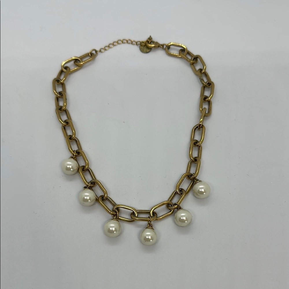 Gold Chain Necklace with Pearls